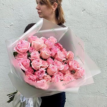 Монобукет 49 пионовидных роз Pink O'hara