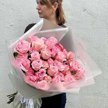 Монобукет 49 пионовидных роз Pink O'hara